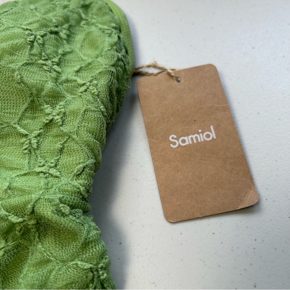 Samiol Tankini Large Green Lace Ruched Swimsuit New - Picture 4 of 10